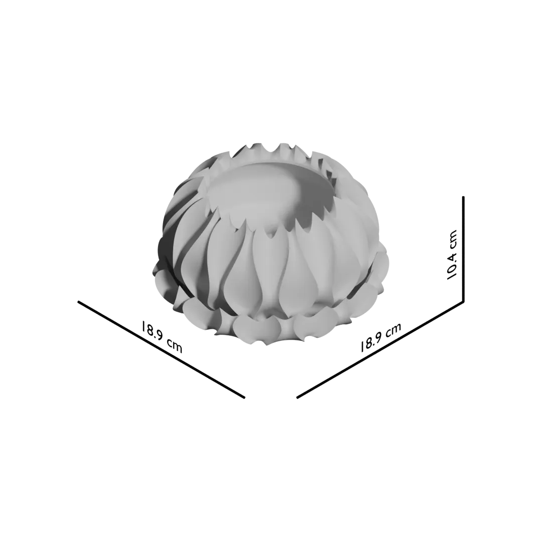 Pot décoratif blanc mat en forme ronde avec motifs ondulés et surface texturée, style moderne et épuré.