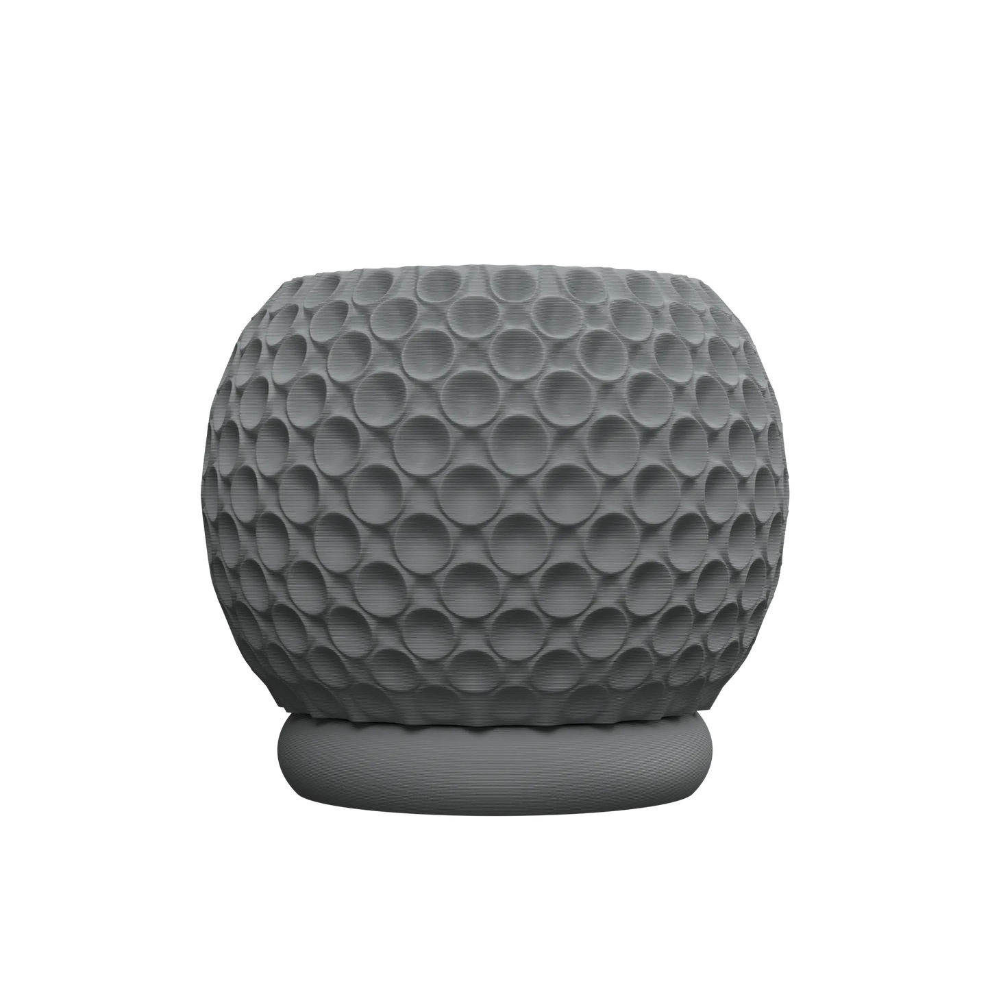 Pot décoratif anthracite en matériau durable à design contemporain avec surface texturée à bulles arrondies.