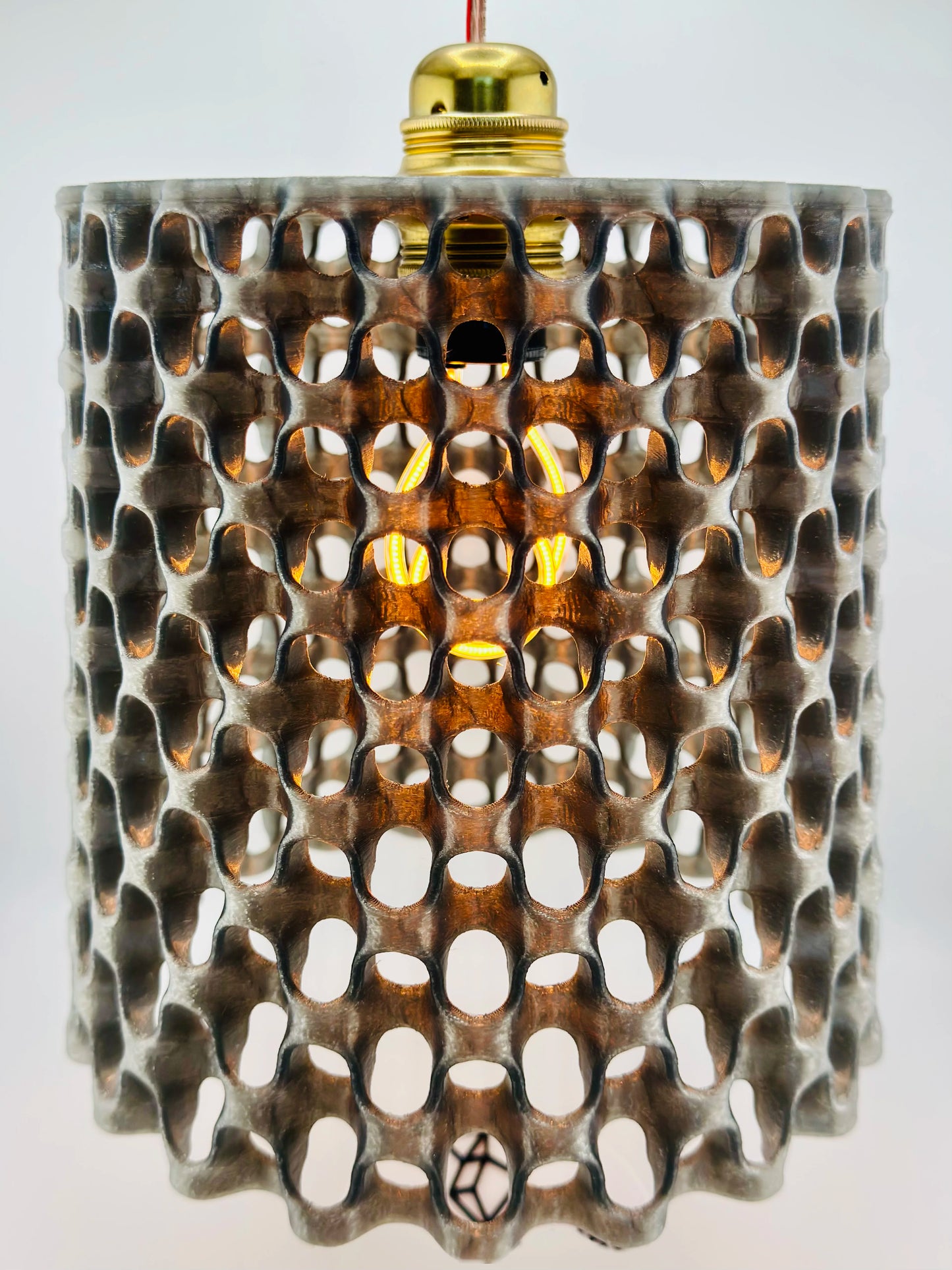 Suspension Chain – abat-jour ajouré noir translucide design - Abat-jour suspendu noir translucide en polycarbonate ajouré, motif géométrique organique ajouré, design sculptural. - Default Title