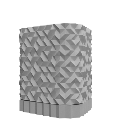 Pot décoratif anthracite avec surface texturée géométrique en matériau durable au design contemporain.