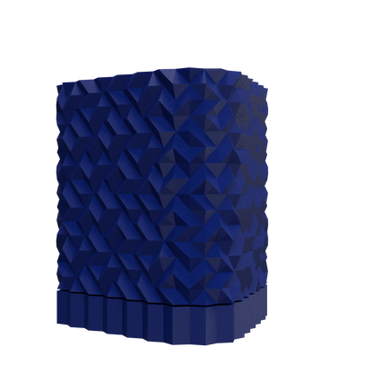 Pot décoratif anthracite en matériau durable avec design contemporain texturé en relief géométrique.