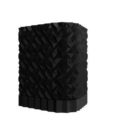 Pot décoratif anthracite au design contemporain avec surface texturée en relief, matériau durable et finition mate.