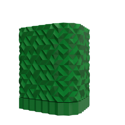 Pot décoratif durable en plastique anthracite à motifs géométriques modernes au design contemporain.