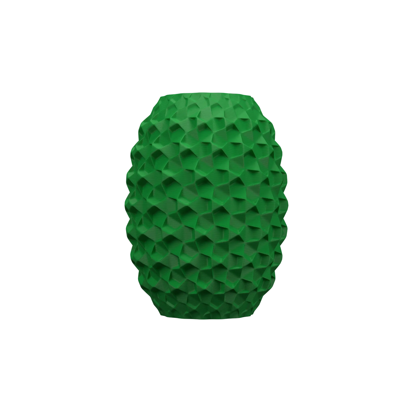 Vase contemporain vert forêt 160mm avec surface texturée en relief, design moderne durable et étanche.