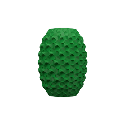 Vase contemporain vert forêt 160mm avec surface texturée en relief, design moderne durable et étanche.