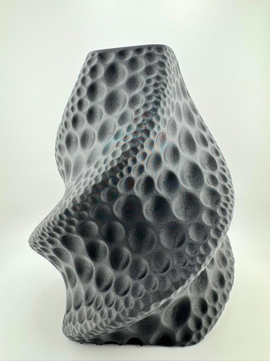 Vase Moon design noir mat – pièce sculpturale étanche