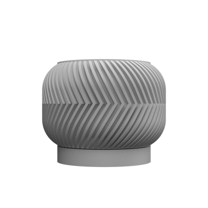 Pot décoratif Ervon anthracite en matériau durable avec design contemporain et motifs texturés en spirale.