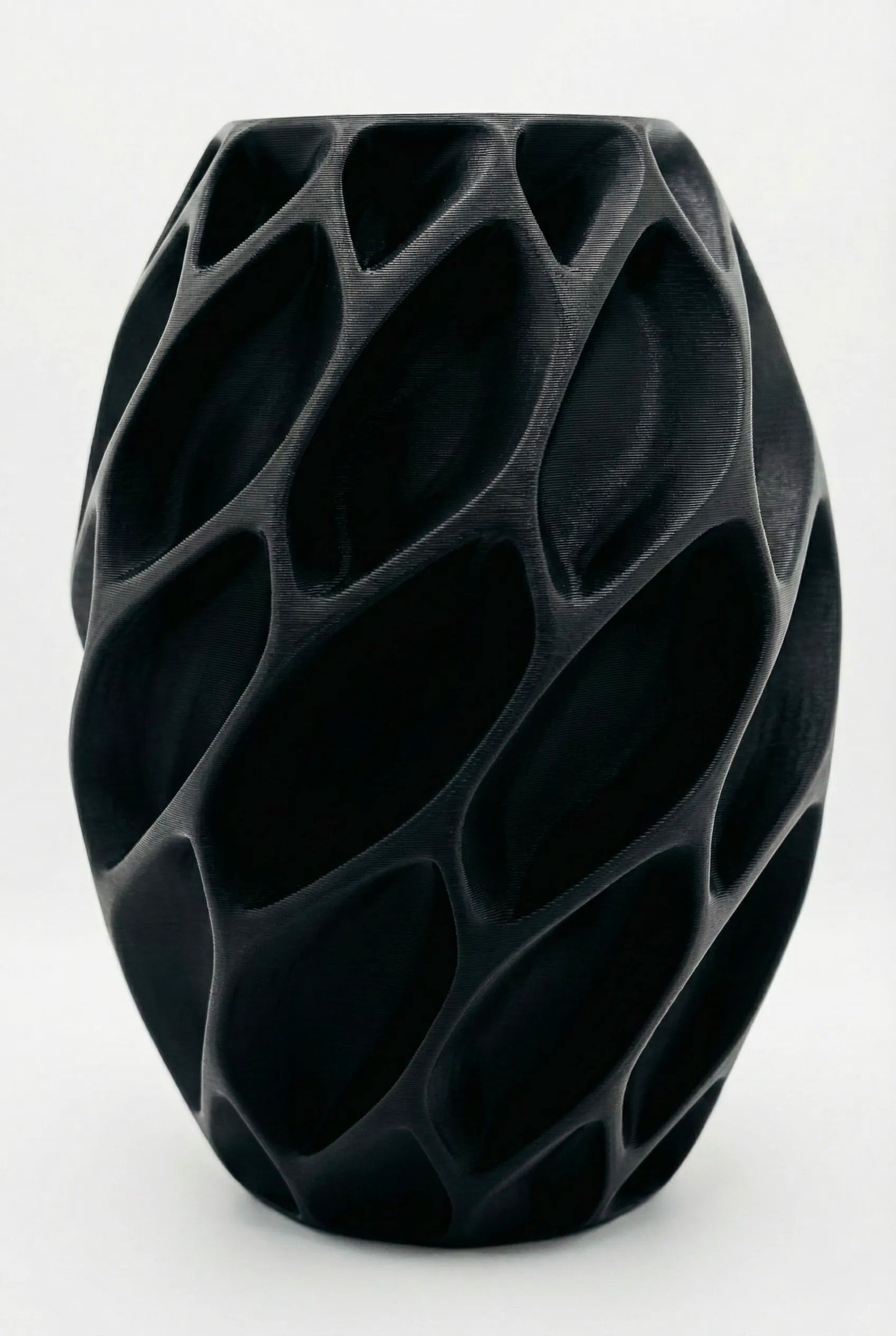 Vase Exo – vase design alvéolé organique étanche - Vase noir anthracite au design contemporain organique, forme alvéolée géométrique sculpturale unique. - Anthracite
