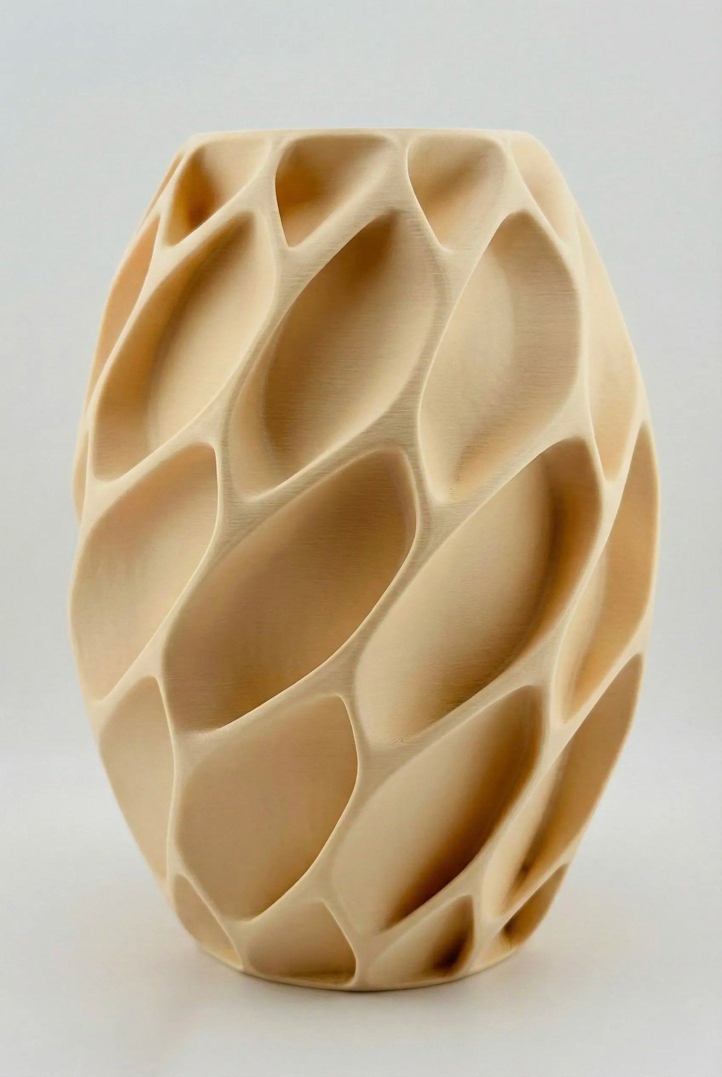 Vase Exo – vase design alvéolé organique étanche - Vase beige en céramique mat au design organique et sculptural, motifs alvéolés géométriques uniques. - Anthracite