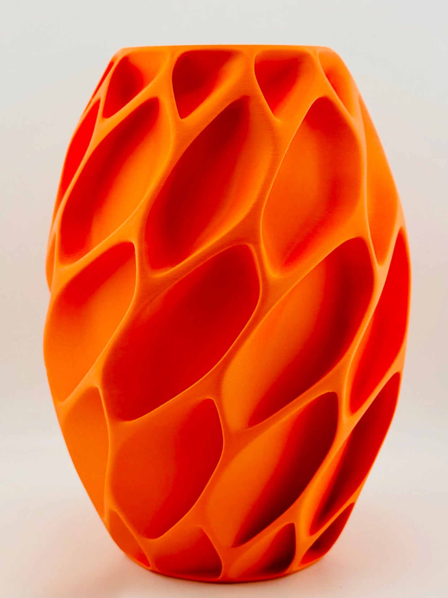 Vase Exo – vase design alvéolé organique étanche - Vase sculptural orange au design organique et géométrique, surface alvéolée contemporaine unique. - Anthracite