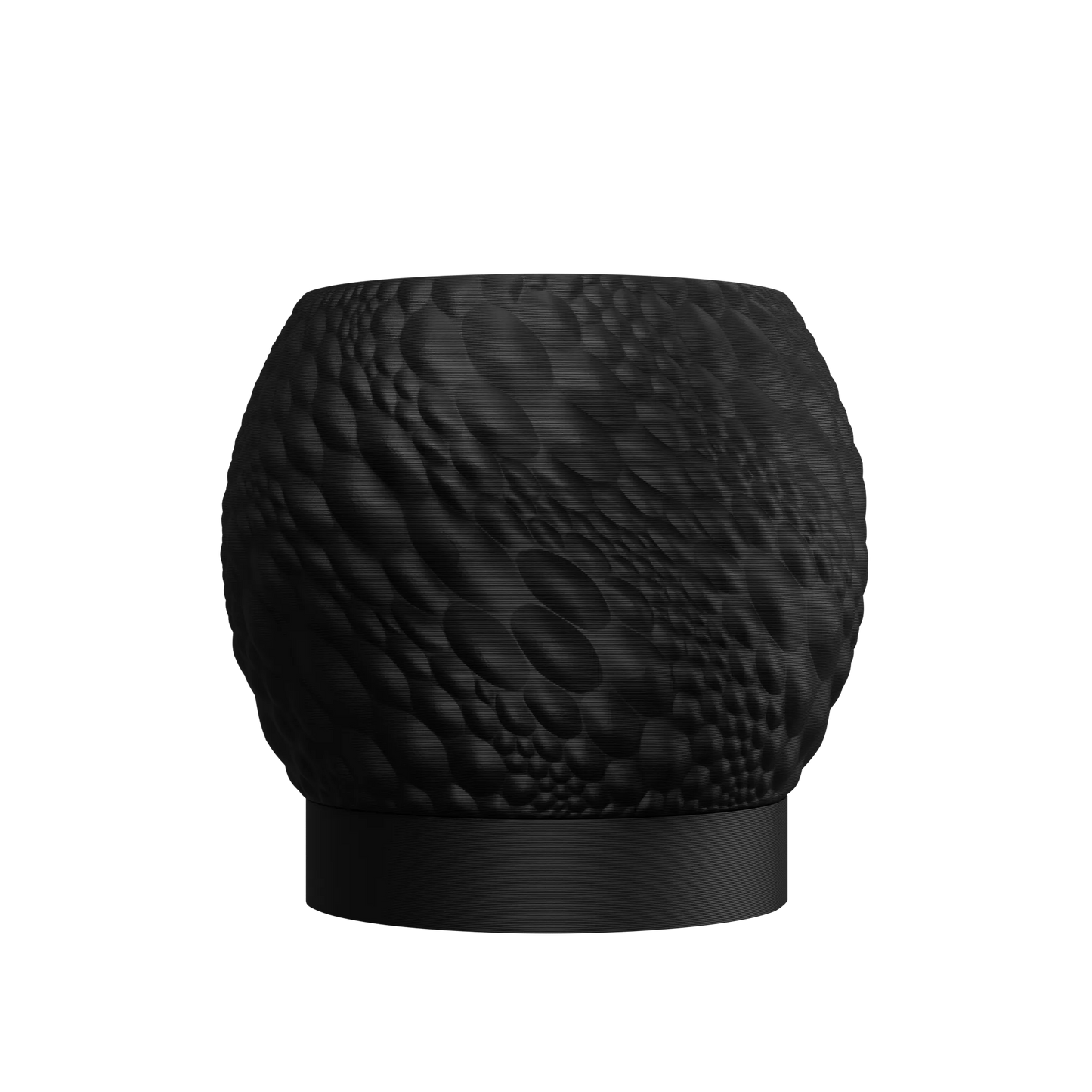 Pot décoratif anthracite en matériau durable avec texture en relief moderne au design contemporain.