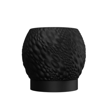 Pot décoratif anthracite en matériau durable avec texture en relief moderne au design contemporain.