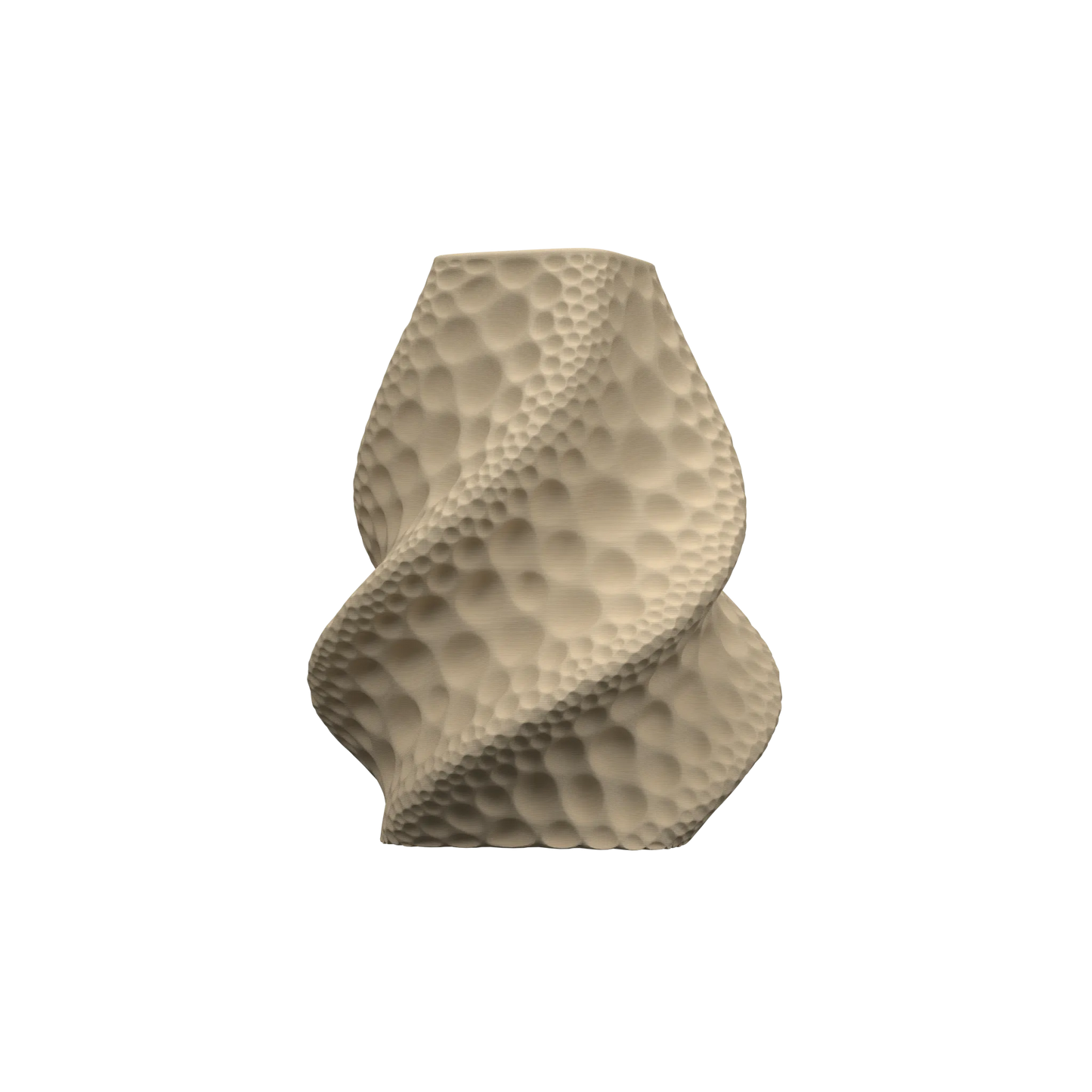 Vase Moon crème texturé avec motif en spirale, design contemporain et durable en matière résistante.