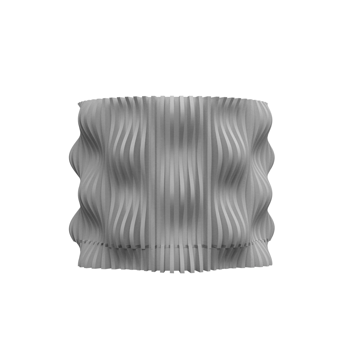 Pot décoratif anthracite en matériau durable avec surface ondulée texturée au design contemporain.