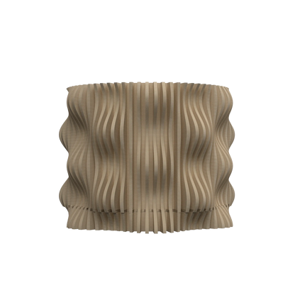 Pot décoratif Muxel gris anthracite en matériau durable, design contemporain avec surface ondulée texturée.