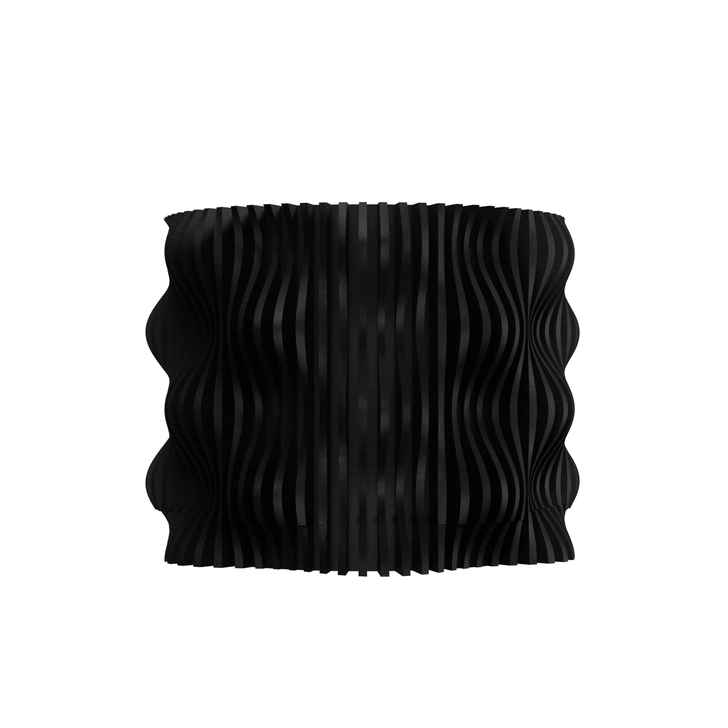 Pot décoratif anthracite en matériau durable avec motif ondulé, design contemporain et moderne.