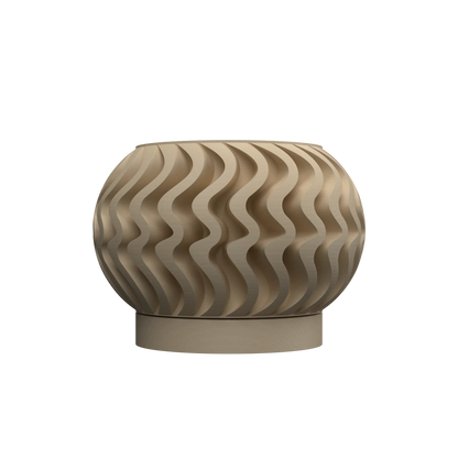 Pot décoratif Noli durable en anthracite avec design contemporain ondulé en matière résistante.