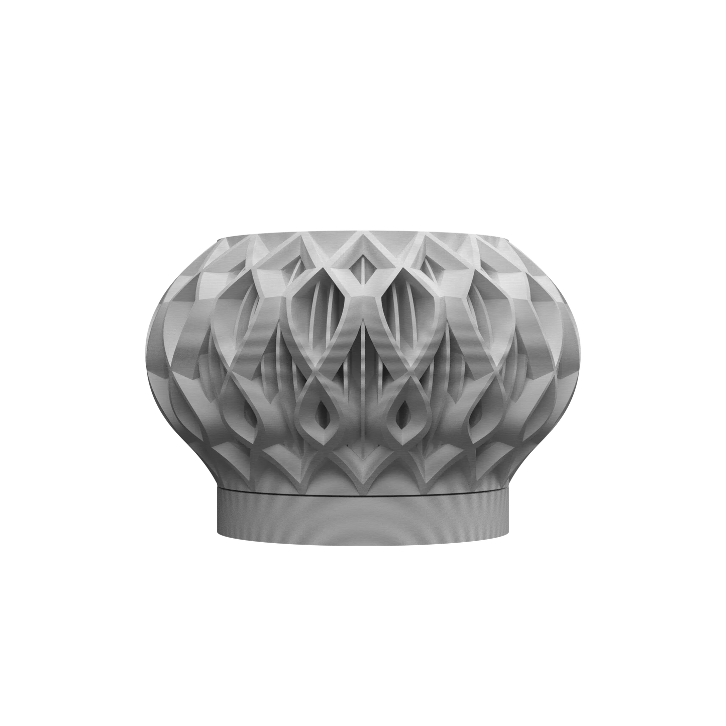 Pot décoratif anthracite en matériau durable avec un design contemporain à structure géométrique ajourée.