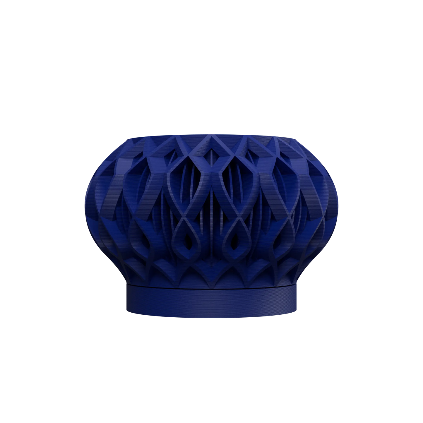 Pot décoratif bleu anthracite en matériau durable avec design ajouré contemporain élégant.