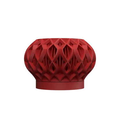 Pot décoratif Octa rouge en matériau durable avec design contemporain sculpté et géométrique.