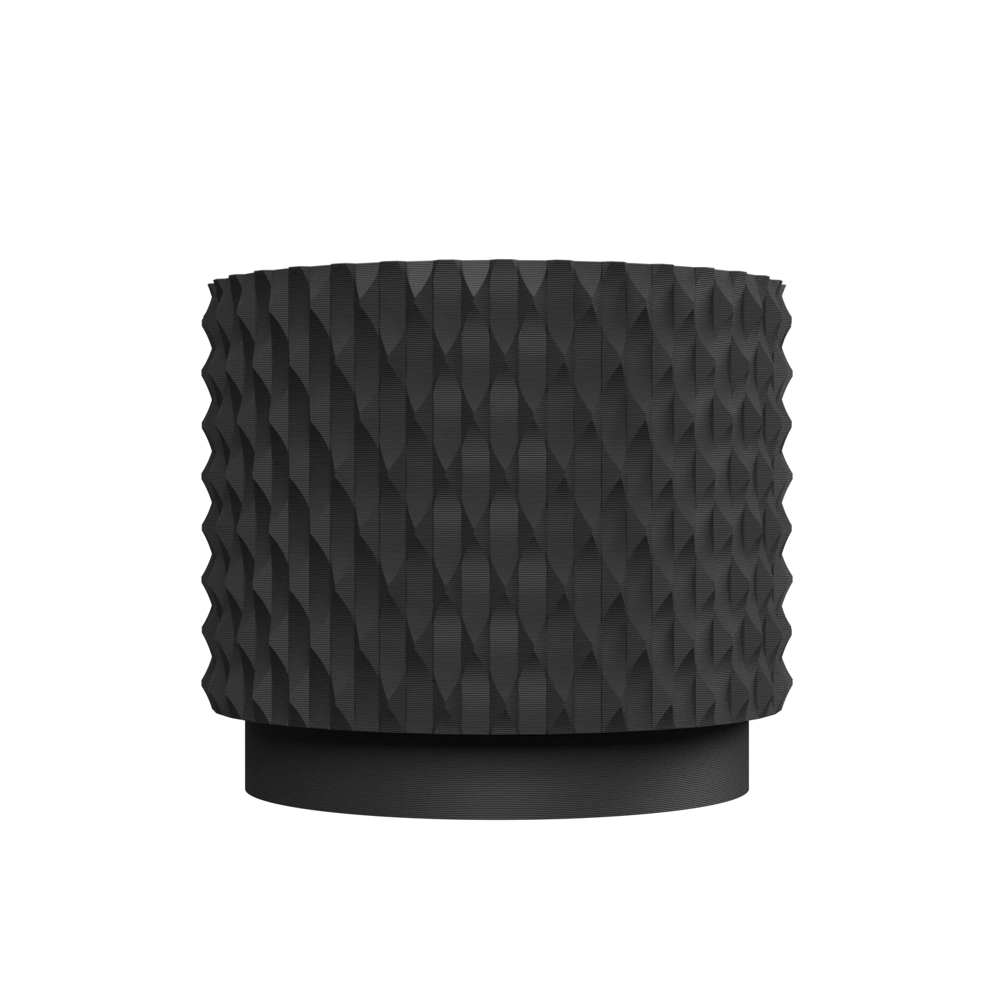 Pot décoratif anthracite en matériau durable avec design contemporain texturé et forme cylindrique élégante.