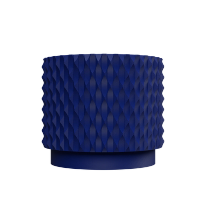 Pot décoratif anthracite en matériau durable avec design contemporain texturé ondulé.