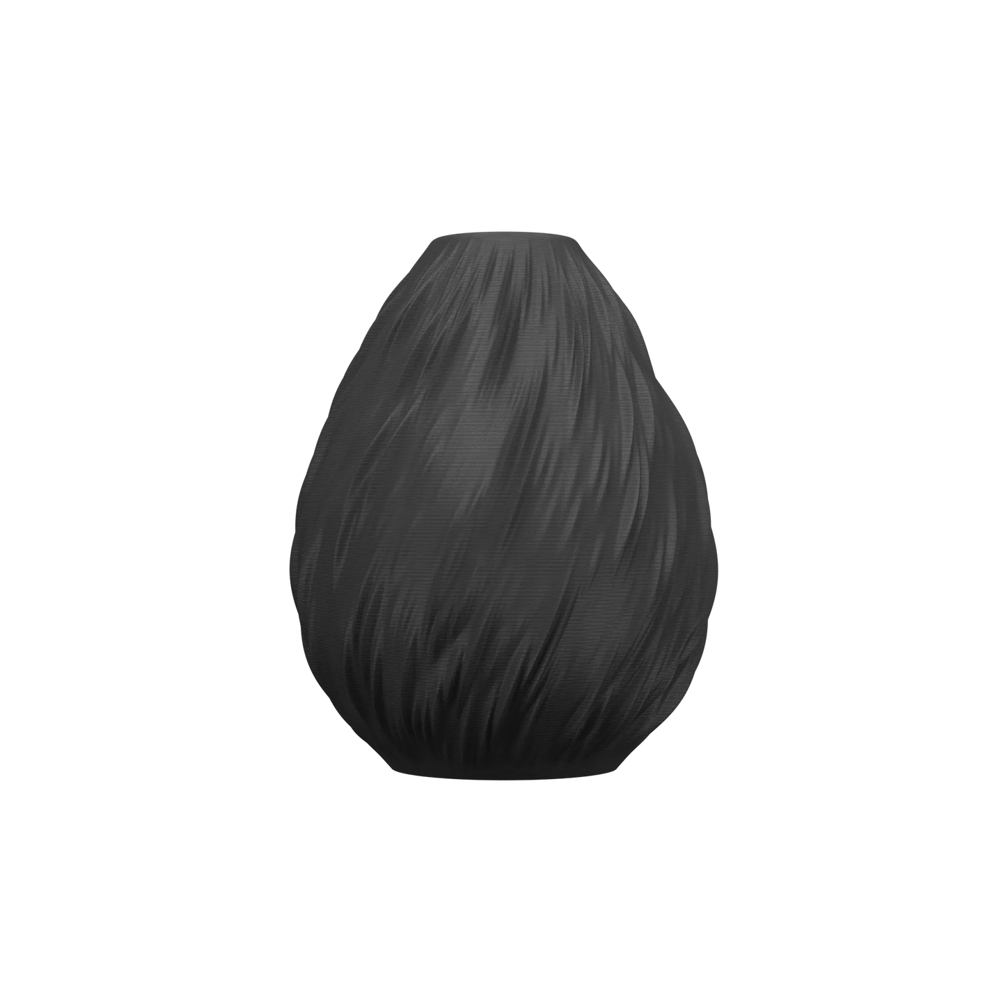 Vase gris anthracite à forme arrondie avec texture ondulée rappelant des gouttes de pluie, finition mate et surface étanche.