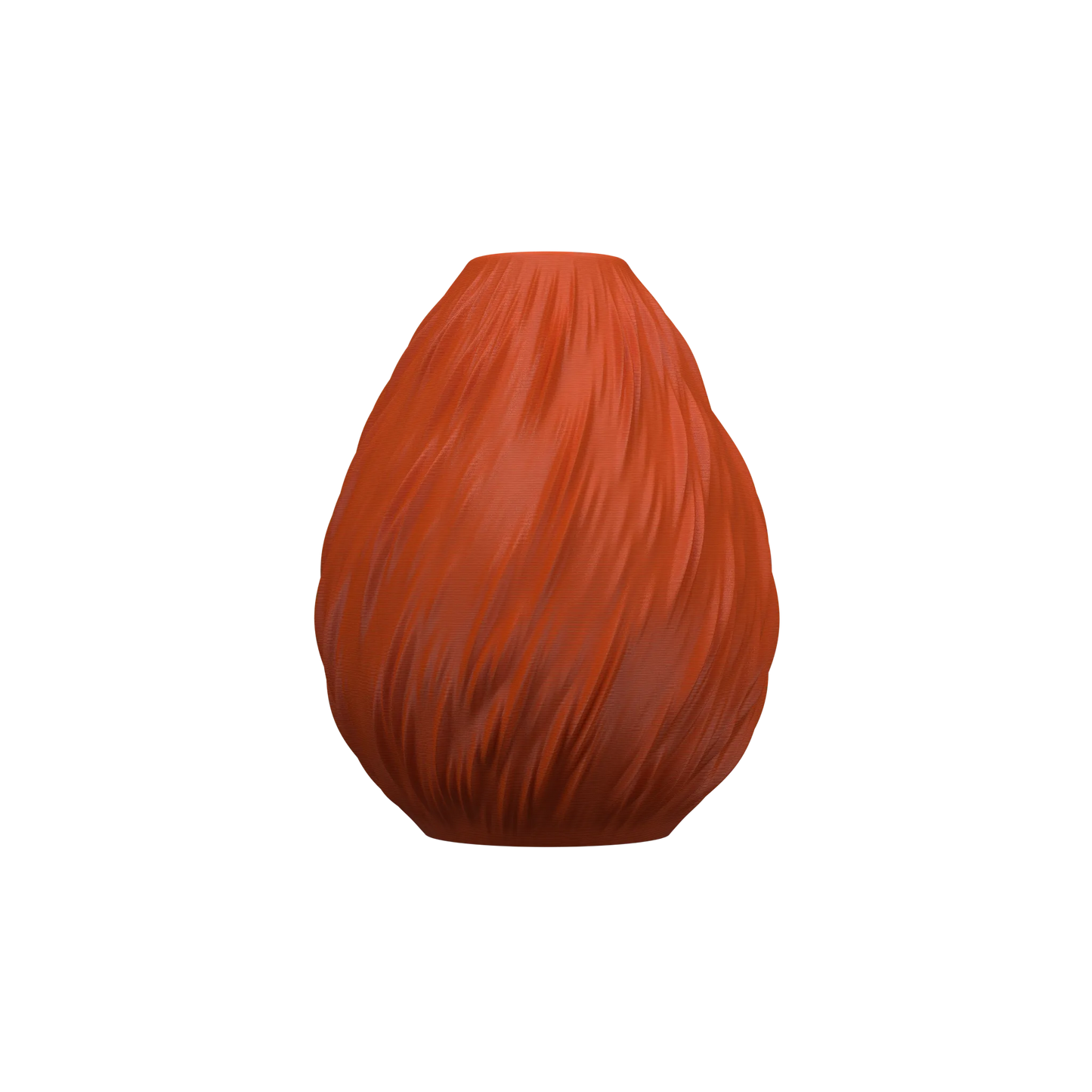 Vase ovale couleur terre cuite avec texture ondulée rappelant des gouttes de pluie, finition mate et étanche.